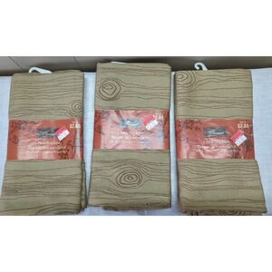 3× Harvest 2-Pack Wood Grain Pattern Cloth Napkins 18"×18" 55% Cotton, 45% Poly.